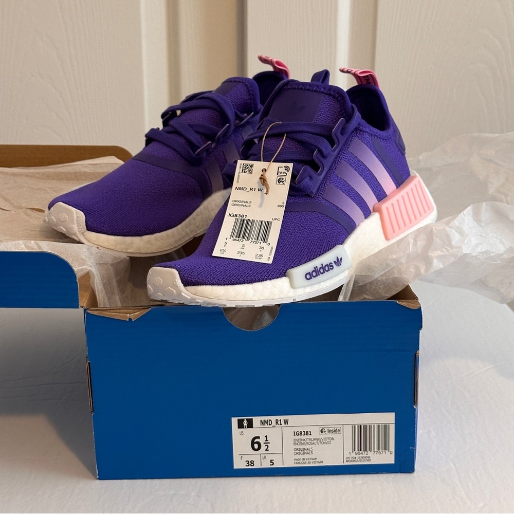 New Adidas NMD R1 Shoes Sneakers Purple Pink Womens 6.5